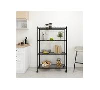 vidaXL Étagère de rangement 4 niveaux et roues 90x35x137cm Noir 200 kg