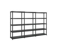 Opbergrek 5-laags 255x40x185 cm kunststof zwart3059857