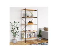 Étagère à 5 Niveaux Rangement Organisateur Salon Intérieur Blanc et Chêne vidaXL