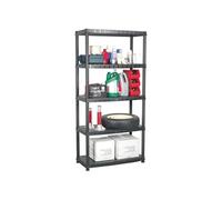 vidaXL Étagère de rangement à 5 niveaux Noir 91,5x45,7x185cm Plastique
