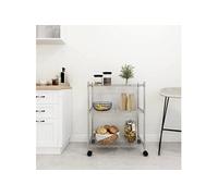 vidaXL Étagère de Rangement à 3 Niveaux avec Roues, Organiseur avec Pieds Réglables, Meuble de Garage Salle de Bain Cuisine, 324625