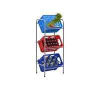 Opbergrek voor 3 kratten 50x33x116 staal zilverkleurig285212