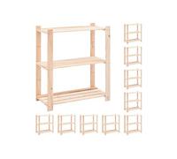vidaXL Étagères de rangement à 3 niveaux 10 pcs 80x38x90 cm Pin 150 kg