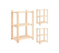 vidaXL Étagères de rangement à 3 niveaux 3 pcs 60x38x90 cm Pin 150 kg