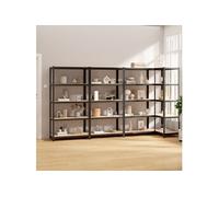 Opbergrekken 4 st 5-laags staal en bewerkt hout antracietkleur3154178