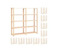 10x Pin Solide Etagères de Rangement 5 Niveaux 500 kg Stockage Maison