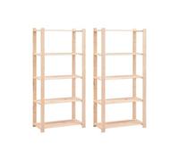 Opbergrekken 5-laags 2 st 80x38x170 cm grenenhout 250 kg279404