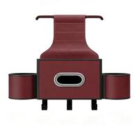OPBVXQ Organisateur Dossier Siège Auto Multifonction pour BMW IX i3 iX3 i3s i8, Rangement Voiture avec Porte-Mouchoirs & Porte-Gobelet, Sac de Rangement Siège Arrière,B Red