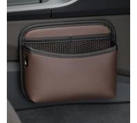 OPBVXQ Organiseur Latéral pour Siège de Voiture pour VW ID.3 ID.4 ID.5 ID.6 ID. Buzz, Organisateur de Voiture Entre Sièges en Cuir PU, pour Téléphone Clés Portefeuille, Gain Place,C Brown