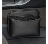 OPBVXQ Organiseur Latéral pour Siège de Voiture pour VW ID.3 ID.4 ID.5 ID.6 ID. Buzz, Organisateur de Voiture Entre Sièges en Cuir PU, pour Téléphone Clés Portefeuille, Gain Place,A Black