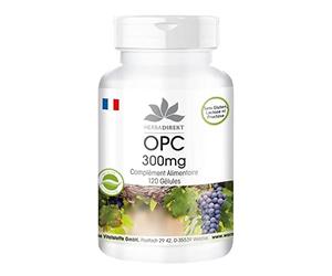 OPC 300 mg - 120 gélules - Végétarien - extrait de pépins de raisin | Herba Direkt - Qualité des pharmacies allemandes