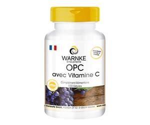 OPC 60 mg - 100 gélules - Végétarien - Avec vitamine C - 200 mg d'extrait de peau de raisin | Warnke Vitalstoffe - Qualité des pharmacies allemandes