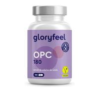 OPC 95% Extrait de Pépins de Raisin Resvératrol + Vitamine C, 1052mg d'OPC pur issu de Raisins Français - 180 Capsules Végétaliennes, Antioxydant Puissant, Proanthocyanidine Oligomérique