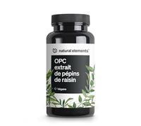 OPC Extrait de Pépins de Raisin - 90 gélules hautement dosées - pour 3 mois - OPC issues de raisins français - végane, haute biodisponibilité - produit et contrôlé en labo en Allemagne