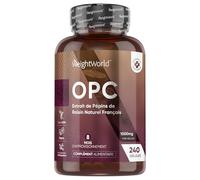 OPC Extrait de Pépins de Raisin Français (French Grapeseed Extract) - 240 Gélules Vegan pour 8 Mois d'Apport - 95% de Proanthocyanidines Oligomériques - Vitis Vinifera L. avec Polyphénols, sans OGM