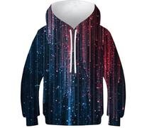 OPCALIS Enfants Hoodie Glace et feu Sweat À Capuche Élément 3D Imprimé Pull Long Sleeve Novelty 10-12Y