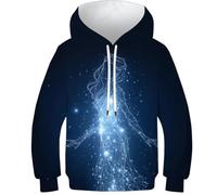 OPCALIS Enfants Sweat À Capuche Astrologie Girl Hoodie Éléments du Tarot 3D Printed Pull Long Sleeve Novelty Mit Poche 9-11Y