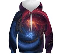 OPCALIS Filles Pull Manches Longues Hoodie Bête Mythique 3D Printed Sweatshirt PulAmourr Dragon Head Serpent Body avec Poche pour Enfants Garçons Filles Casual Novelty 9-11Y
