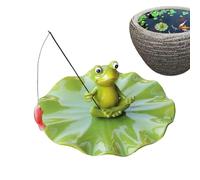 Opdestn Décorations De Bassin - Figurines Imperméables Grenouille Pêche Design Réaliste avec Feuille De,Décoration Flottante pour Bassin | pour Piscine Aquarium Jardin
