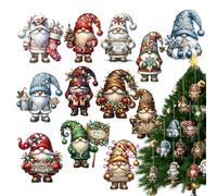 Opdestn Décorations de Noël GNOME pour Sapin,24 Pièces Décorations Saisonnières en Bois,Ornement de Sapin de Noël - pour Planificateurs de Fêtes Porte d'Entrée Bureau Couronnes Escalier Manteau Mur