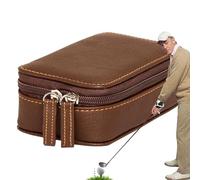 Opdestn Étui pour De Golf, Sac Portable en Cuir pour Tees, Accessoires Sport pour Voiture Maison Voyage Entraînement Sac De Golf Cadeau Père