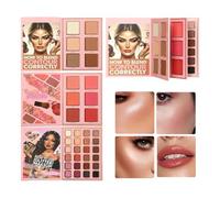 Opdestn Palette de Maquillage - Highlighter Imperméable à 36 Couleurs avec Design en Forme de Livre | Palette de Maquillage à 3 Couches - pour Voyage, Soirée, Beauté, Mode et Femmes