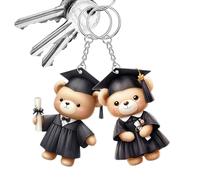 Opdestn Pendentif de Remise de Diplôme,Porte-clés en Acrylique 2D Ours pour Étudiant 2 Pièces - Porte-Clés Cadeau Souvenir pour Fille Garçon Étudiants Amis Lycée