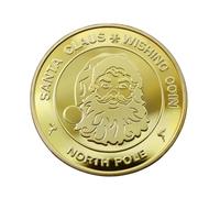 Opdestn Pièces de Noël, pièce de défi, pièces de collection individuelles, pièce commémorative du père Noël avec figurine du père, cadeau souvenir de de souhait pour la collection de