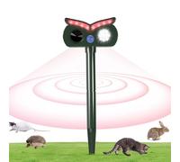 Opdestn Ultrasonique pour Animaux - Repulsif Ultrasonique Solaire pour Oiseaux - Disque Avertissement en Forme De Chouette IPX4 Anti-Eau pour Lapin Écureuil Chien Jardin Potager Parterre