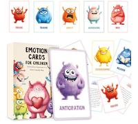 OPEIXSAYKOC Lot de 32 cartes sentimentales pour enfants, cartes de monstres émotionnels, cartes émotionnelles pour enfants, monstre sentimental pour l'école primaire et infirmière, promotions du