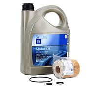 Opel Kit pour filtre à huile GM General Motor avec bidon d'huile 5W-30 de 5 L pour moteurs Opel 2003 1.7 CDTi depuis 2008 Astra G, Astra H, Combo, Corsa C, Meriva