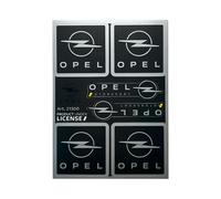 Opel Set de stickers officiels Motorsport, logo noir et chrome, produit sous licence, 94 x 131 mm (6 autocollants)