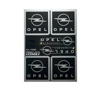 Opel Set de stickers officiels Motorsport, logo noir et chrome, produit sous licence, 94 x 131 mm (6 autocollants)