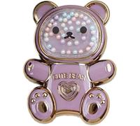Opemg Joli support de téléphone violet en forme d'ours caché pour bureau, support de téléphone en forme d'ours, anneau réglable pour tablette et téléphone avec paillettes 3D en mouvement étoile mobile