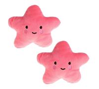 Opemg Lot de 2 jouets couineurs en peluche en forme d'étoile pour chien - Jouet interactif à mâcher pour dressage de chien - Rose