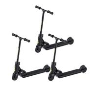 Opemg Lot de 3 trottinettes noires à 2 roues, trottinette pliable avec frein, accessoires de planche à doigt, jouets à doigt, planches à doigts antidérapantes et vélos à doigts