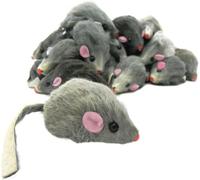 Opemg Lot de 5 hochets en fourrure grise pour chat - Jouet pour animal domestique - Jouet pour chat
