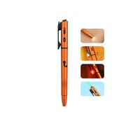 OLIGHT Open 3 Stylo Lampe Bille EDC 4 en 1 avec Mini Torche Rechargeable USB LED 120 Lumens Cadre en Aluminium Multifonction Robuste Durable et Portable pour Le Bureau, Le Cadeau, L'école(Orange)