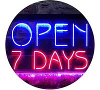 Open 7 Days Shop Hotel Motel Restaurant Dual Color LED Enseigne Lumineuse Neon Sign Rouge et bleu 400 x 300mm st6s43-i2608-rb
