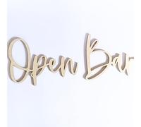 Open bar | DIY - Mot en bois - Decoupe laser | 45 x 17 cm | Decoration mariage en bois, Decoration anniversaire, bapteme - Bar a bieres, Cocktail, Photos | TE Whaka