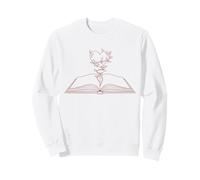 Open Book Heart Vine Minimalist Line Littéraire Esthétique Sweatshirt