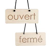 Open closed board for shops businesses restaurants wooden panels 8.5 x 19.5 cm wood