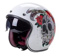 Open Face Casque Moto Jet Vintage Moto Casque Bol ECE Homologué Casque Mobylette Casque Résistant Aux Chocs Casque De Moto Homme Et Femme Pilot G,M=(57-58CM)