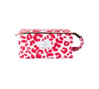 Open Flat Makeup Box Bag in Pink Leopard