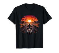 Open Highway Moto Montagne Coucher de Soleil Ride T-Shirt