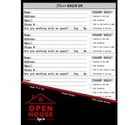 Open House Sign-In Sheet & Visitor Log Book: Real Estate Guest Book for Realtors, Brokers, and FSBO Sellers | Track Up to 600 Guests with Contact Information for Follow-Up Leads