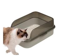 Open Litter Box, Leak-Proof Open Top Hygienic Odor Control Cat Pan, Easy to Clean Kitten Toilet, High Sided Litters for Home, Indoor Use Pets, Kittens, PP, 39x28x14.5cm