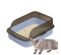 Open Litter Box, Odor Control Hygienic Cat Pan, 15.35x11.02x5.71 inches, Leak-Proof High-Sided Litter Tray, Easy-Clean Pet Toilet, Non-Stick Outside for Maintenance, Indoor, Cats