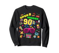 Open Minded 90's Generation, Cool Retro Back to 90's Graphic Sweatshirt