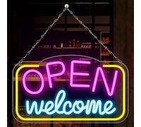 Open Neon Sign Mots Enseignes 43X23CM, Open Welcome Neon Sign, Panneau Néon Led, Welcome Panneau Led Open Néon, Pour Bar, Café, Boutique, Fête, Magasin
